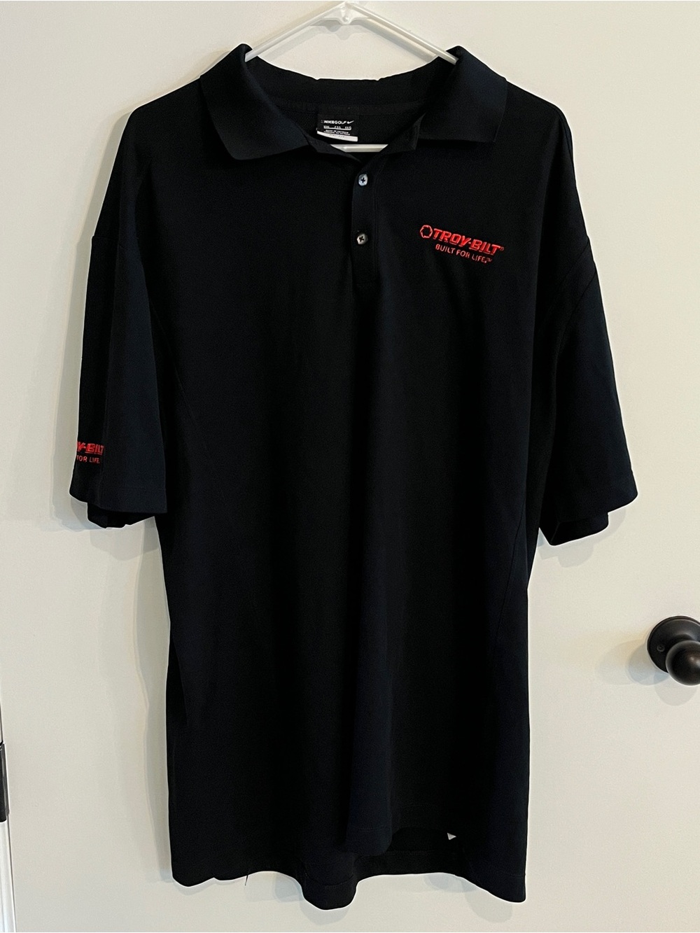 Men’s Size XXL Nike Golf Troy-Bilt Built for Life Black Polo Shirt